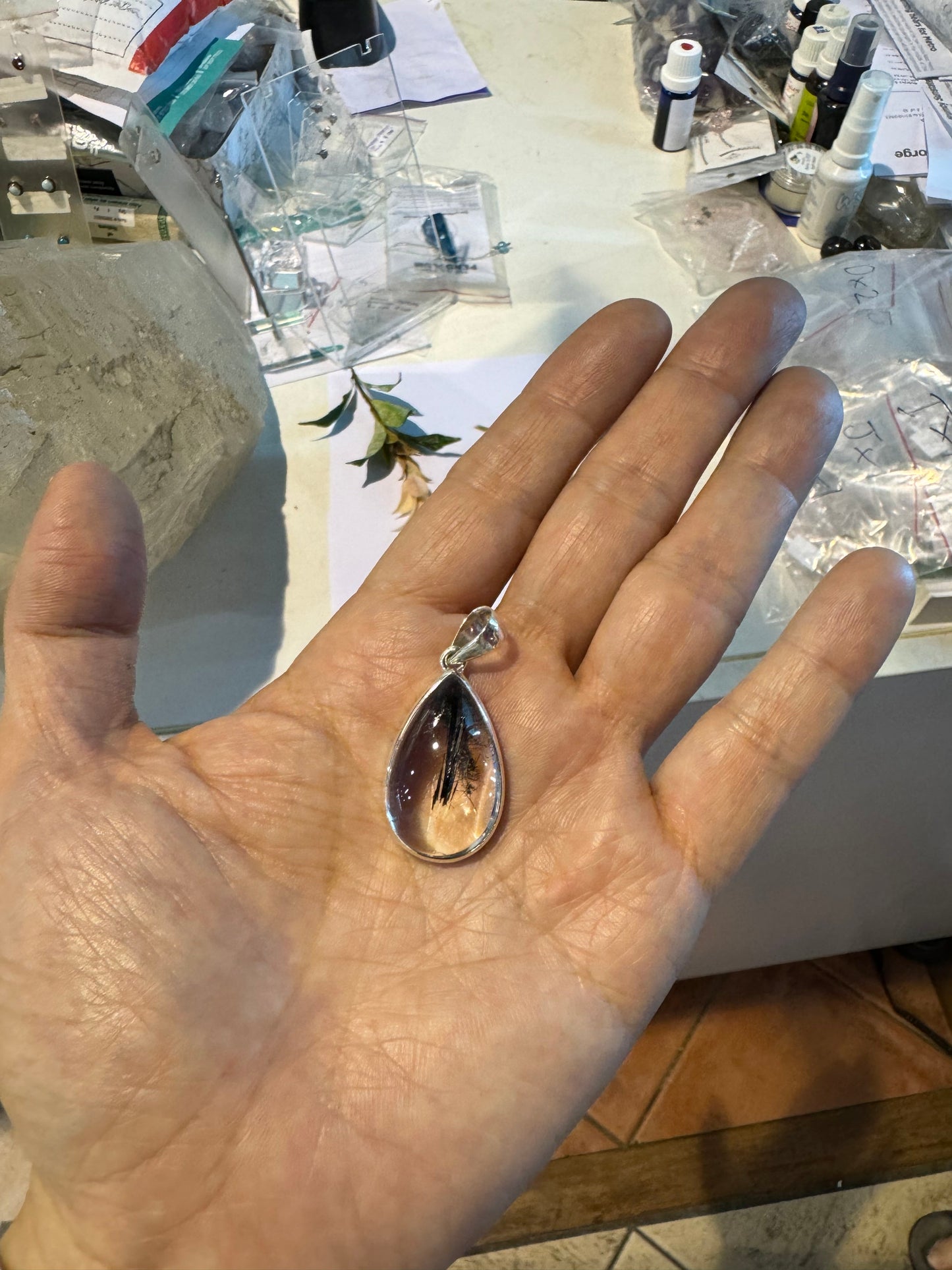 トルマリン水晶天然石ペンダントヘッド