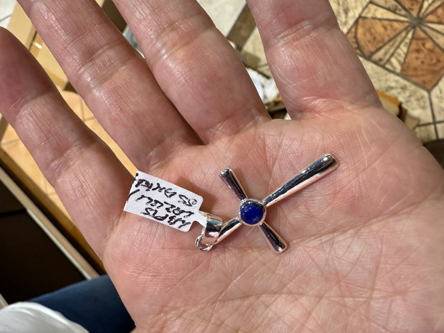 ラピスラズリ アンク(十字)ペンダントトップ/シルバー925